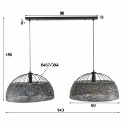 Outlet Hanglamp Armor 2-lichts Hanglampen