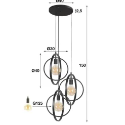 Hanglamp Around 3-lichts getrapt Hanglampen