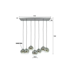 Sale Hanglamp Bubble Shaded 7-lichts Hanglampen