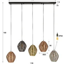 Clearance Hanglamp 5L web mix Hanglampen