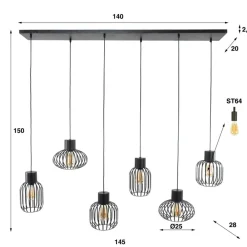 Sale Hanglamp Metal mix 6-lichts Hanglampen