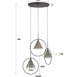 Online Hanglamp Ring Getrapt 3L Hanglampen
