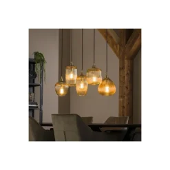 Online Hanglamp Stripe Glass Mix 5-lichts Hanglampen