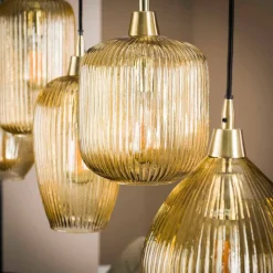 Online Hanglamp Stripe Glass Mix 5-lichts Hanglampen