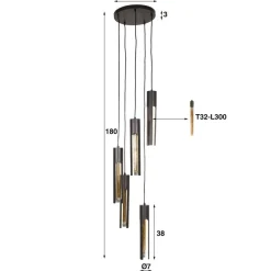 Clearance Hanglamp Tube 5 lichts Hanglampen