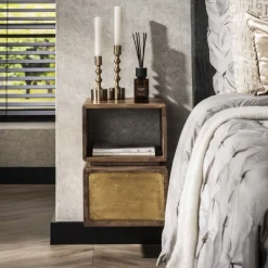 Outlet Nachtkastje 1L XS brass Nachtkastjes