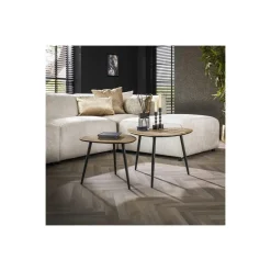 Discount Salontafel Driehoekig Metallic, Set Van 2 Salontafels Chevron-Right