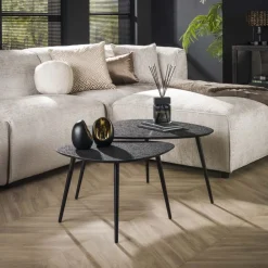 Outlet Salontafel Driehoekig Metallic, set van 2 Salontafels Chevron-Right