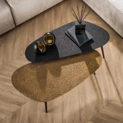 Sale Salontafel niervormig metallic, set van 2 Salontafels Chevron-Right