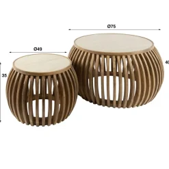 Best Salontafel set/2 curve Nuovo travertin Salontafels Chevron-Right