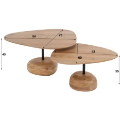 Clearance Salontafel set/2 driehoekig blad Salontafels Chevron-Right