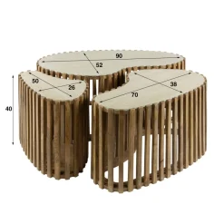 Outlet Salontafel set/3 niervorm Nuovo travertin Salontafels Chevron-Right