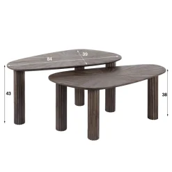 Discount Salontafel set/2 organic Maya teak Salontafels Chevron-Right