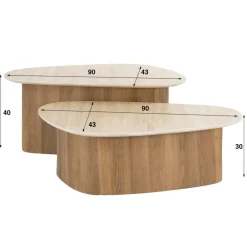 Hot Salontafel set/2 Romano driehoekig Salontafels Chevron-Right