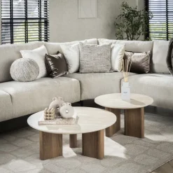 Outlet Salontafel set/2 Romano rond Salontafels Chevron-Right