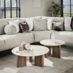 Outlet Salontafel set/2 Romano rond Salontafels Chevron-Right