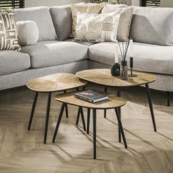 Online Salontafel set/3 vierhoekig ray metal Salontafels Chevron-Right