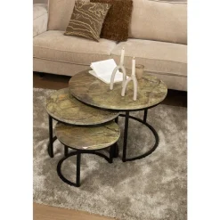 Salontafels Asterix, set van 3 Salontafels Chevron-Right