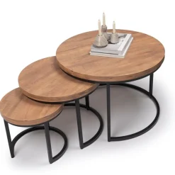 Clearance Salontafels Lisa, set van 3 Salontafels Chevron-Right