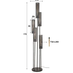 Hot Vloerlamp Getrapt tube mesh Vloerlampen