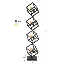 Clearance Vloerlamp Kubus 4L Vloerlampen